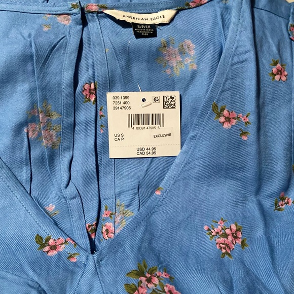 American Eagle Floral Short-Sleeve Mini Dress - Picture 8 of 8